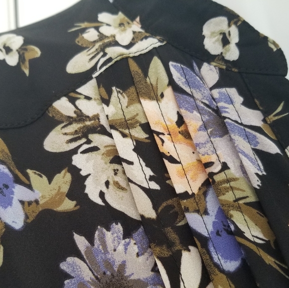 nanette Black Dream Cloud Midi Dress 8 Belted NWT Floral Short Sleeve Flowy - Picture 5 of 16